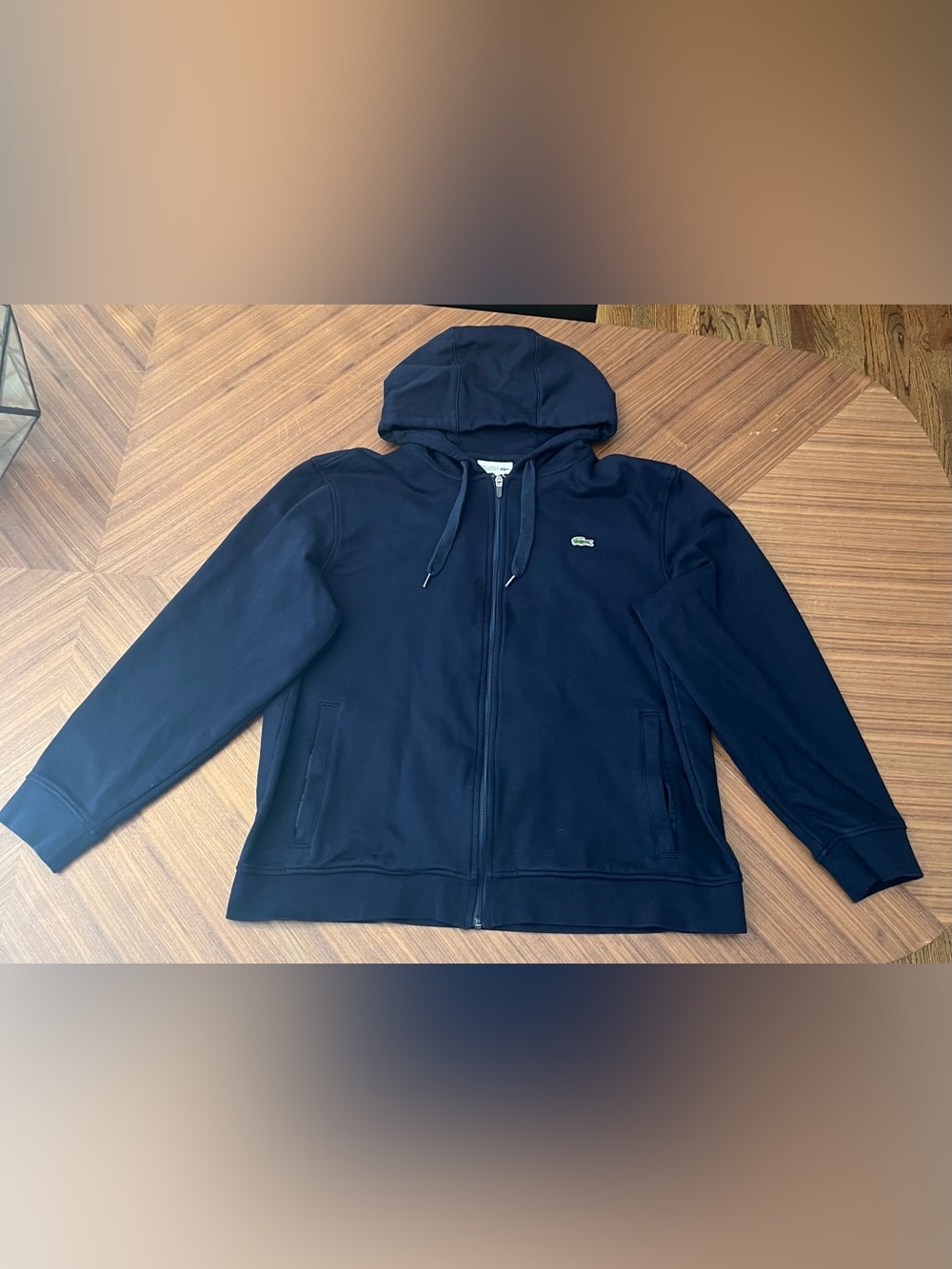 Lacoste Men's Dark Navy Full-Zip Hooded Sweatshirt